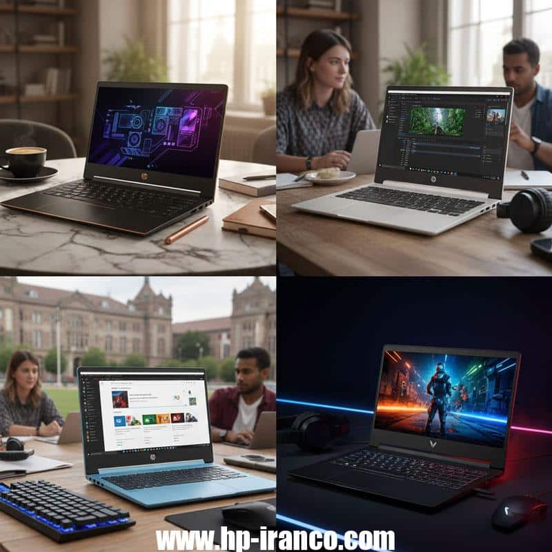 جدول مقایسه مشخصات فنی لپ‌تاپ‌های Spectre، Envy، Pavilion و Victus