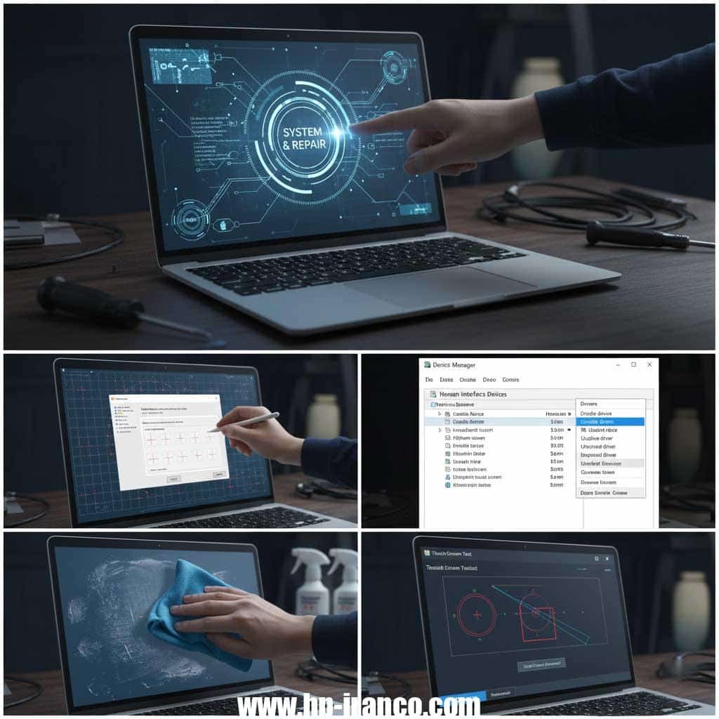 آیا صفحه لمسی لپ‌تاپ شما کار نمی‌کند؟ با این ۷ راهکار ساده، مشکلاتی مثل لمس شبح‌وار، تاخیر و کالیبره نبودن را بدون هزینه و در خانه به راحتی تعمیر کنید.